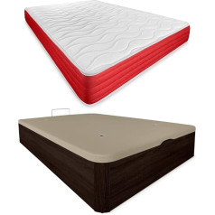 Duérmete Online Lite Reversible Memory Foam Mattress + Wooden Box Spring Bed Large Capacity PU 105 x 190 см