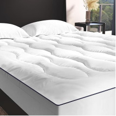 Acrali Home Quilted Mattress Topper King Size - Heavy Filled Mattress Protector - Mattress Topper - Mattress Topper for Sofa Bed, Bed, Hotel Quality, King Size (150 x 200 + 38 cm)