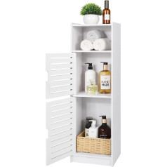 Aimu Waterproof Bathroom Cabinets, Bathroom Storage Units with Open Storage Shelf, Freestanding Floor Cabinets, Corner Organiser for Bedroom, Kitchen, Hallway, White, 74 x 20 x 24 cm