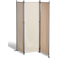 Grasekamp Qualität Seit 1972 Partition Wall 165 x 170 cm 3-Piece Beige Screen Room Divider Privacy Screen