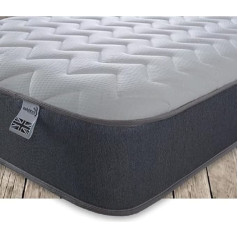 Starlight Beds SB-1151GREY-SH, Atmiņas šķiedras, īsais matracis ar pelēku apdari un baltu virsmu, matracis 75 cm x 175 cm