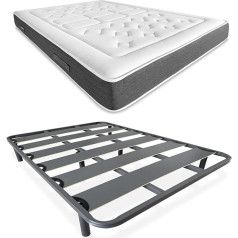 Dreaming Online Bio Nature pilnīga gulta ar viskoelastīgu matraci + pastiprināts redeļu rāmis 40 x 30 cm ar kājām 90 x 190 cm
