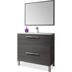Arkitmobel Links – ATENA C3 Under Sink Cabinet + Mirror. Dimensions 80 x 45 x 80H Cm Melamine Set. Grey.