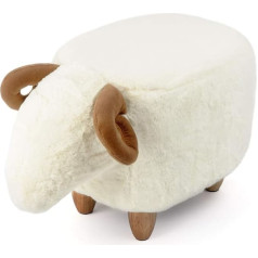 Balvi Le Mouton Stool White Sheep Shape Polyester/Wood