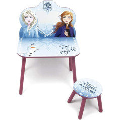 Familie24 Frozen Koka ar spoguli Tualetes galds Kosmētikas galds Krēsls sēdvietu komplekts Rakstāmgalds Hobiju galds Bērnu istaba