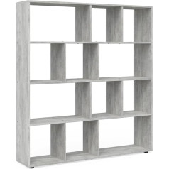 Vicco Pilar Room Divider Book Shelf with 12 Compartments, 131.6 x 143 x 29 cm (W x H x D), Chipboard Shelf Unit