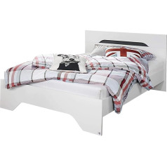 ‎Rauch Möbel Rauch Möbel Noosa Futon gulta pusaudžu guļamistabai balta / pelēka metālika, guļamā virsma 120 x 200 cm, kopējie gultas izmēri (garums x augstums x dziļums) 125 x 79 x 206 cm