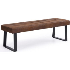 ‎B&D Home B&D home Dolce Bench | Mīkstie ēdamistabas soliņi 140 cm Mīkstie soliņi ēdamistabai, garderobei, virtuvei | Industriāls moderns dizains | Zīdains izskats, brūns, 11304-140 - Brūns