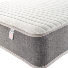 Aspire Beds 9 slāņu konstrukcijas maiss + 3000 atsperu sistēma un AC Aspire-Cool Flex nākamās paaudzes atmiņas putu hibrīda matracis, pelēka apdare, 4 pēdas, mazs, divvietīgs (4 pēdas x 6 pēdas), 8B-AC-3LMF