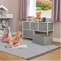Liberty House Toys , Grey Children's Chest of Drawers with 5 Drawers Stainless Steel Textile Wood