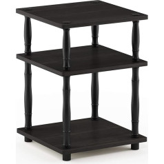 Furinno Multipurpose Shelving Unit Easy to Assemble with 3 Levels, Wood, Espresso/Black, 37.08 x 37.08 x 52.58 cm