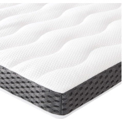 Amazon Basics - Mattress Topper 180 x 200 cm, 7 cm Height Comfort Memory Foam Mattress Topper, White