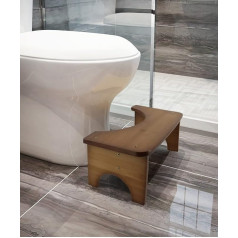 Akoada Toilet Stool, Bamboo Toilet Stool, Bathroom Toilet Stool, 35 Degree Heavy Duty C-Shaped Stool, Bathroom Accessories, Footstool