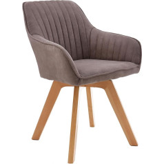 Riess Ambiente riess-ambiente.de Livorno Swivel Design krēsls Vintage Taupe Buka koka kājas Ēdamistabas krēsls Virtuves krēsls Apmeklētāju krēsls