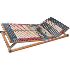 Fmp Matratzenmanufaktur 7-Zone Rhodos KF Slatted Frame with 44 Slats - Adjustable Head and Foot Rest - Middle Strap - Available in Different Sizes
