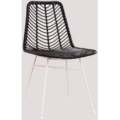 Sklum Gouda Colours Synthetic Rattan Dining Chair Black White