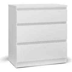 Cann 7.03.02.060.1 Polaris Chest of Drawers with 3 Drawers, White Bedside Chest of Drawers/Bedroom Furniture 72 x 65 cm