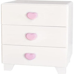 Bainba Piccolo Children's Bedside Table with 3 Drawers 57 x 32 x 34 cm Pink Heart