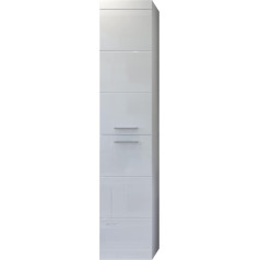 Trendteam Smart Living - Devon 210760101 Tall Cupboard - Bathroom - Dimensions (W x H x D) 35 x 170 x 33 cm - Colour: White High Gloss