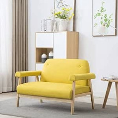 Lapooh 2 vietų sofa, sofa lova, sofa lova, sofa su miego funkcija, sofos ir sofos, relaksacinė sofa, audinys geltonas