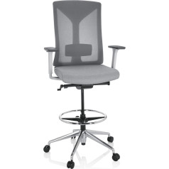 Hjh Office Halifax Work 751010 Biroja krēsls High Fabric / Mesh Grey Darba krēsls ar riteņiem Regulējams sēdekļa augstums, regulējams sēdekļa dziļums