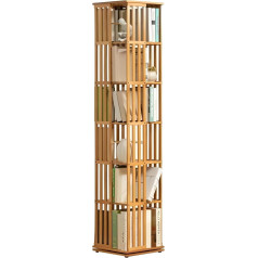 Sazdfy Rotējošs koka grāmatu plaukts 360 ° rotējošs grāmatu plauktu uzglabāšanas plaukti Grīdas stāvvieta Tall Bookcase Display Organizer Media Storage Cabinet dzīvojamā istaba guļamistaba guļamistaba Home