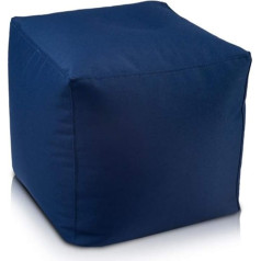 Ecopuf Kuba - taburete Poliesters Audums Āra 100% ūdensizturīgs āra un iekštelpu sēdeklis Kuba Pouf Ottoman Footstool Pieejami divi izmēri 50 x 50 cm - Faber Blue M8