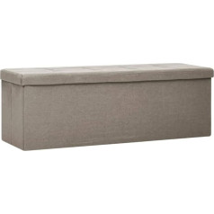 Vidaxl Bench with Storage Space, Foldable Stool, Storage Box, Chest, Chest Bench, Bench Seat Chest, Hallway Bench, Footstool, Taupe Linen Look
