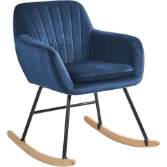 Beliani Moderns šūpuļkrēsls kobalta zilā samta audumā ar metāla rāmja koka skrejceļiem