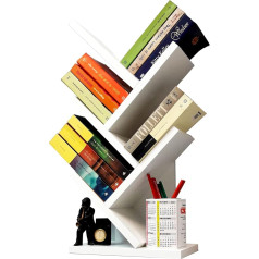 Henor Koka plaukta galda plaukts Koka plaukta modelis Koka grāmatu plaukts Bibliotēka Rakstāmgalds Organizators Dekorācija 30 x 61 x 18 cm Balta