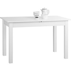 Finori Coburg 001285 White 120 x 70 cm galds Ēdamistabas galds Virtuves galds Izvelkamais