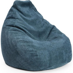 Lumaland Spēļu Bean Bag XXL izgatavots no velvetes spēļu krēsls pieaugušajiem un pusaudžiem ērts Bean Bag 135 x 100 cm [Tumši zils]