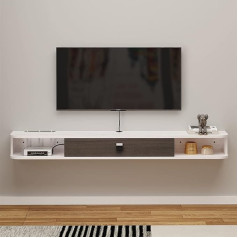 Pmnianhua TV Board Hanging, TV Cabinet, TV Board, Lowboard, TV Bench, TV Cabinet, Multimedia Wall Shelf, Large Storage with 1 Door and 2 Cabinets for Living Room, Bedroom and Office (160 cm)