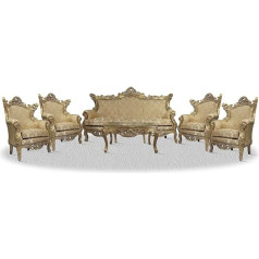Casa Padrino Baroka dīvānu komplekts 3 dīvāni 4 krēsli un galds ar stikla virsmu - baroka stilā iekārtota viesistaba