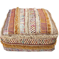 Mandala Life Art Bohēmisks grīdas spilvens - tīrās vilnas un kokvilnas maisījums - pildviela nav iekļauta - 60 x 20 cm - Puff Ottoman Handmade Patchwork with Handmade Pouf Pouffe