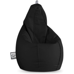 Happers Mākslīgās ādas iekštelpu pupiņu maiss Pear Black XL