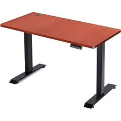 Devoko Elektrinis stovimasis stalas, reguliuojamo aukščio, biuro stovas, rašomasis stalas, kompiuterio darbo vieta su iš anksto nustatytu aukščiu, atminties valdiklis, metalinė mediena, plytų raudonos spalvos, 110 x 60 cm