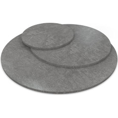 Auprotec Galda virsma 19 mm apaļa Diametrs 1100 mm Atlantic Stone Grafīta koka virsma Melamīna sveķiem pārklāta skaidu plātne ar apmali ABS malu izvēle: 110 cm