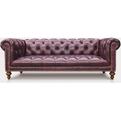 Jvmoebel Chesterfield 3 sėdimų vietų sofa Odinė sofa Sofa Sofa pagalvėlių sėdynių rinkinys 3 sėdimų vietų sofos