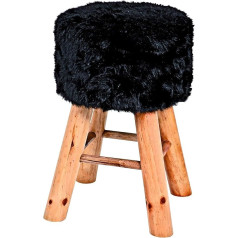 Haku Moebel HAKU Möbel Kėdė, medžio masyvas, juoda, Ø 30 x H 45 cm