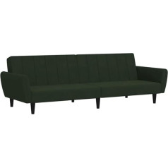 Vidaxl Sofa lova 2 vietų sofa su mediniu rėmu, sofa lova svetainei, namų kinui, biurui, sofa-lova, dienos lova, svečių lova, tamsiai žalias aksomas