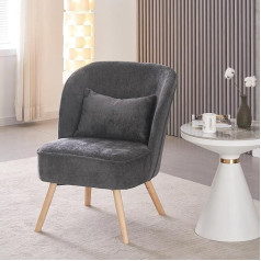 B&D Home YOYO Living Room Chair, Lounge Chair, Executive Chair, Single Sofa, Upholstered Chair for Living Room, Bedroom, Dining Room, Sofa Corner, Cannina Design, Anthracite, 14501-ANTR