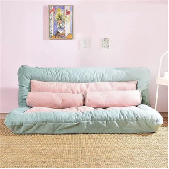 Jhkzudg Folding Sofa Mattress, Adjustable Floor Sofa Couch with 2 Cushions, Multifunctional 6-Position Foldable Lazy Sofa Bed Sleeper Bed, for Guests, Living Room and Bedroom, Blue Pink