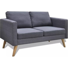 Festnight 2-Seater Sofa 2-Seater Sofa 2-Seater Fabric Couch 2-Seater Couch for Living Room / Bedroom / Office / Apartment Dark Grey 2-Seater