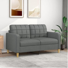 Lapooh 2 Seater Sofa Dark Grey 140 cm Fabric Sofa Living Room Youth Sofa Relax Sofa Sofas & Couches Sofa for Bedroom Youth Children's Room