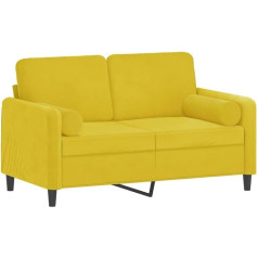 vidaXL 2-Seater Sofa, Couch with Decorative Cushions, Recliner Sofa for Living Room, Upholstered Sofa, Armchair, Relaxing Sofa, Lounge Sofa, Relaxing Couch, Yellow Velvet