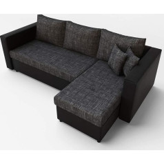 Vitalispa Sofa L Shape, Anthracite/Black, 224 x 144 cm