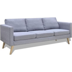 Zeyuan Sofa 3-Seater, Couch for Living Room, for Flats, Couch with Sleep Function, Lounge Sofa, Sofas & Couches, Relax Sofa, Fabric Light Grey