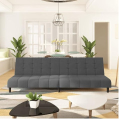 ZEYUAN Sofa lova 2 vietų tamsiai pilkas aksomas, svetainės sofa, sofos ir kušetės, poilsio sofa, sofa į kambarį, sofa su miegojimo funkcija - 375764