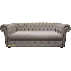 Jvmoebel Chesterfield Fabric Sofa 3-Seater Light Brown